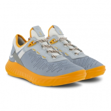 ECCO Sneaker ST.1 Lite Full Grain Nappa Leather/Textile Fabric grey/orange Women